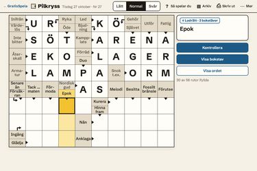 Pilkryss – dagens korsord